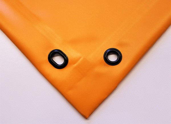 PVC matt mit Saum und Ovalösen alle 50cm, orange hell