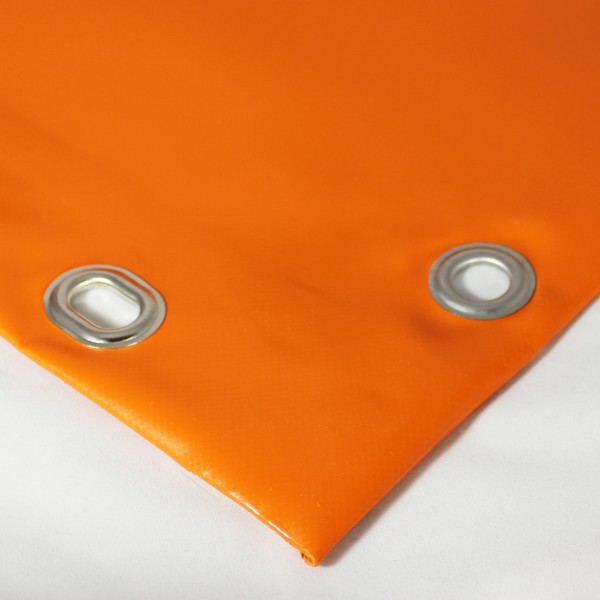 PVC matt mit Saum und Ösen alle 50cm, orange dunkel