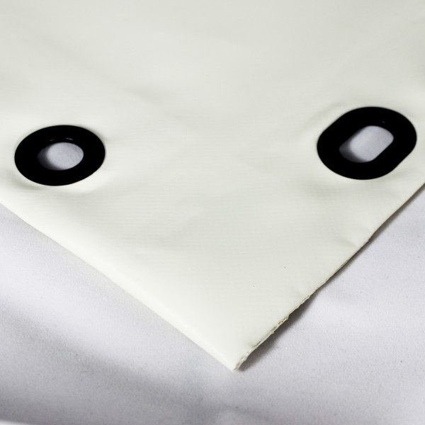 PVC matt mit Saum und Ösen alle 50cm, cremeweiß